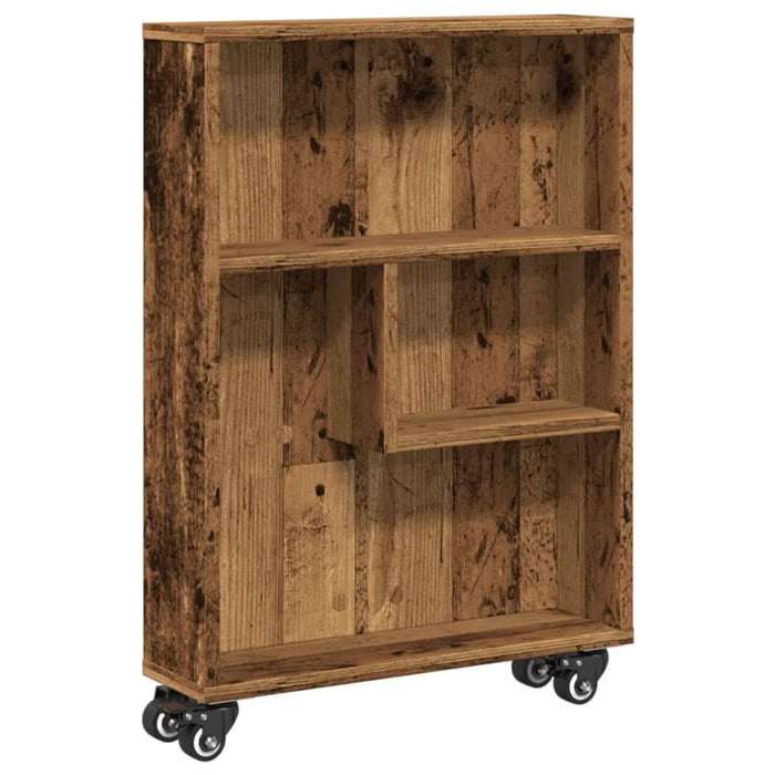 Cărucior depozitare îngust lemn vechi 48x13x68cm lemn prelucrat - WALTI WALTI