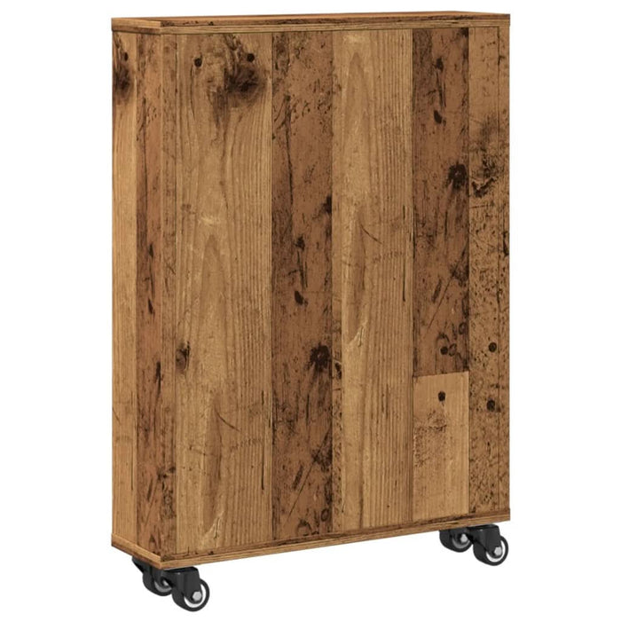 Cărucior depozitare îngust lemn vechi 48x13x68cm lemn prelucrat - WALTI WALTI
