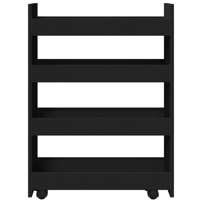 Cărucior de depozitare îngust, 4 niveluri negru lemn prelucrat - WALTI WALTI