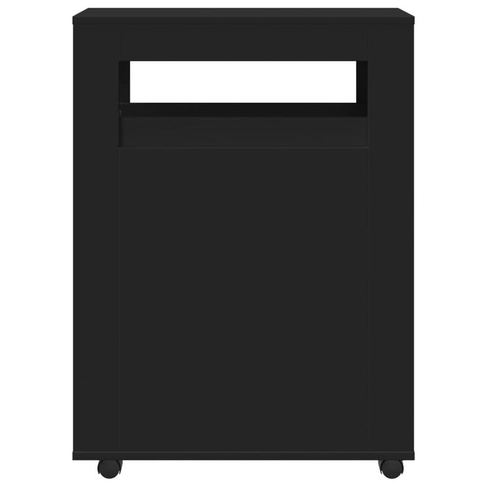 Dulap de baie îngust cu roți, negru, lemn prelucrat - WALTI WALTI