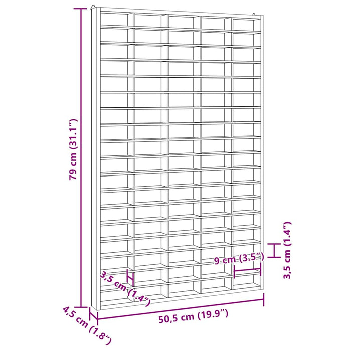 Vitrina de colecție din lemn cu 90 de compartimente - WALTI WALTI