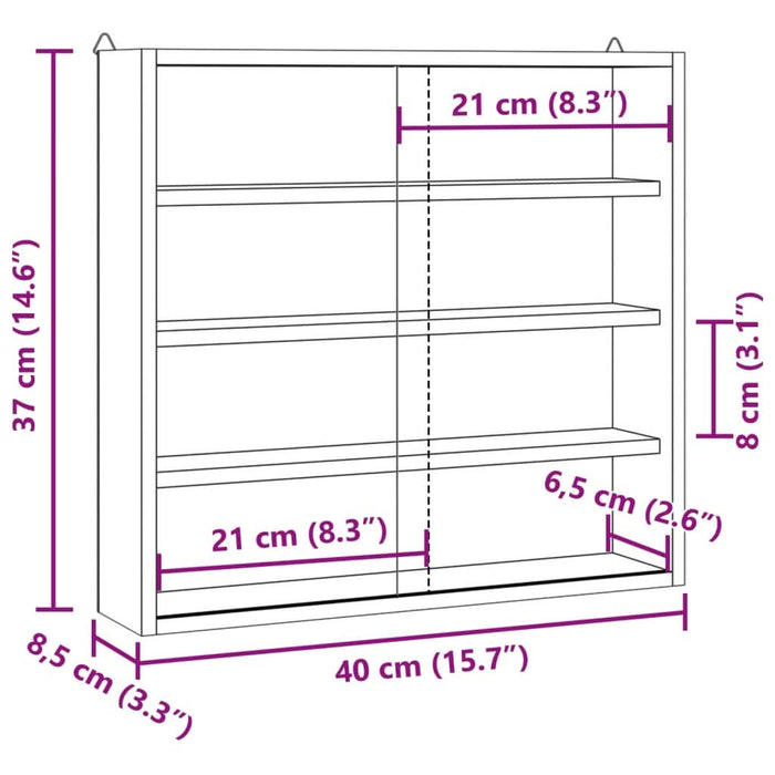 Vitrina de colecție din lemn cu uși 40x8,5x37 cm - WALTI WALTI
