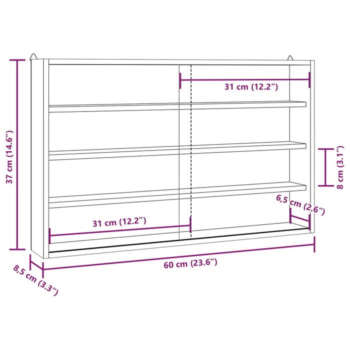 Vitrina de colecție din lemn cu uși 60x8,5x37 cm - WALTI WALTI