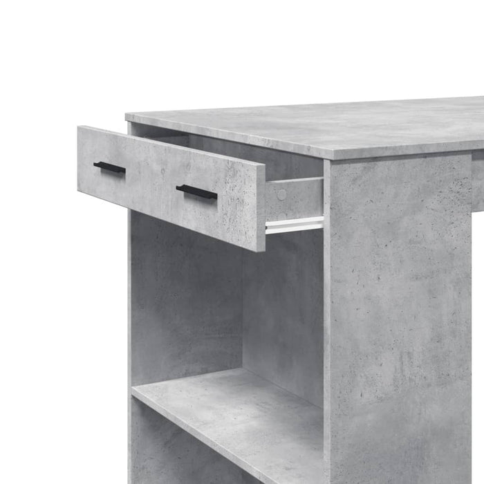 Masă de bar, gri beton, 102x70x103,5 cm, lemn prelucrat - WALTI WALTI