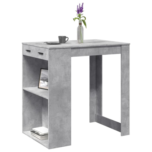 Masă de bar, gri beton, 102x70x103,5 cm, lemn prelucrat - WALTI WALTI