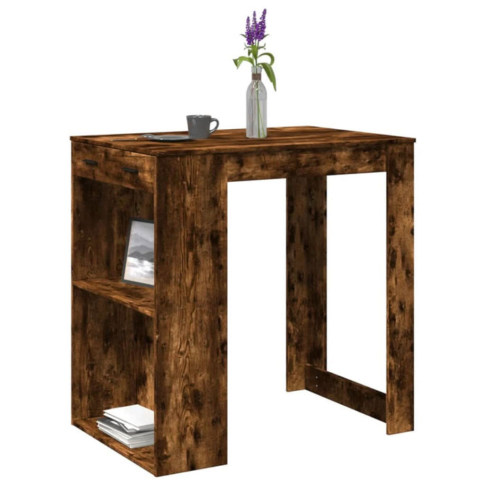 Masă de bar, stejar fumuriu, 102x70x103,5 cm, lemn prelucrat - WALTI WALTI