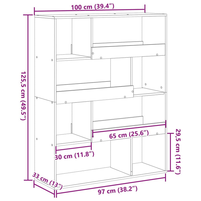 Bibliotecă, alb, 100x33x125,5 cm, lemn prelucrat - WALTI WALTI