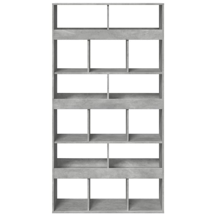 Bibliotecă, gri beton, 100x33x187,5 cm, lemn prelucrat - WALTI WALTI