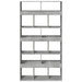 Bibliotecă, gri beton, 100x33x187,5 cm, lemn prelucrat - WALTI WALTI