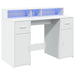 Birou cu lumini LED, alb, 120x55x91 cm, lemn prelucrat - WALTI WALTI