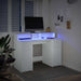 Birou cu lumini LED, alb, 120x55x91 cm, lemn prelucrat - WALTI WALTI