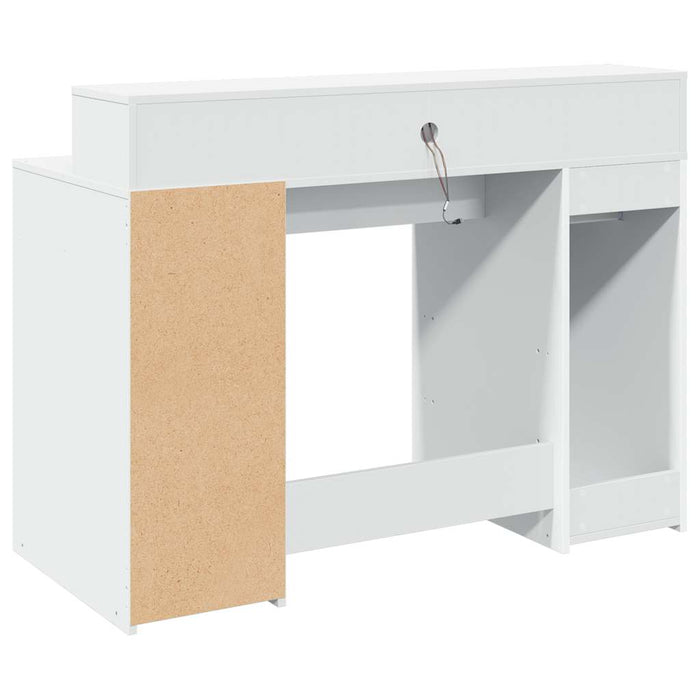 Birou cu lumini LED, alb, 120x55x91 cm, lemn prelucrat - WALTI WALTI