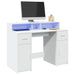 Birou cu lumini LED, alb, 120x55x91 cm, lemn prelucrat - WALTI WALTI