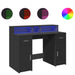 Birou cu lumini LED, negru, 120x55x91 cm, lemn prelucrat - WALTI WALTI