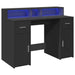 Birou cu lumini LED, negru, 120x55x91 cm, lemn prelucrat - WALTI WALTI