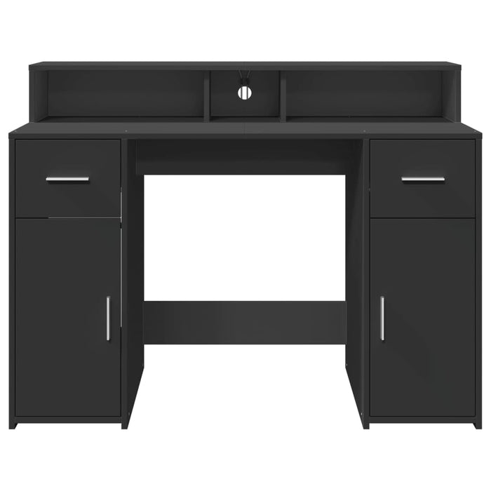 Birou cu lumini LED, negru, 120x55x91 cm, lemn prelucrat - WALTI WALTI