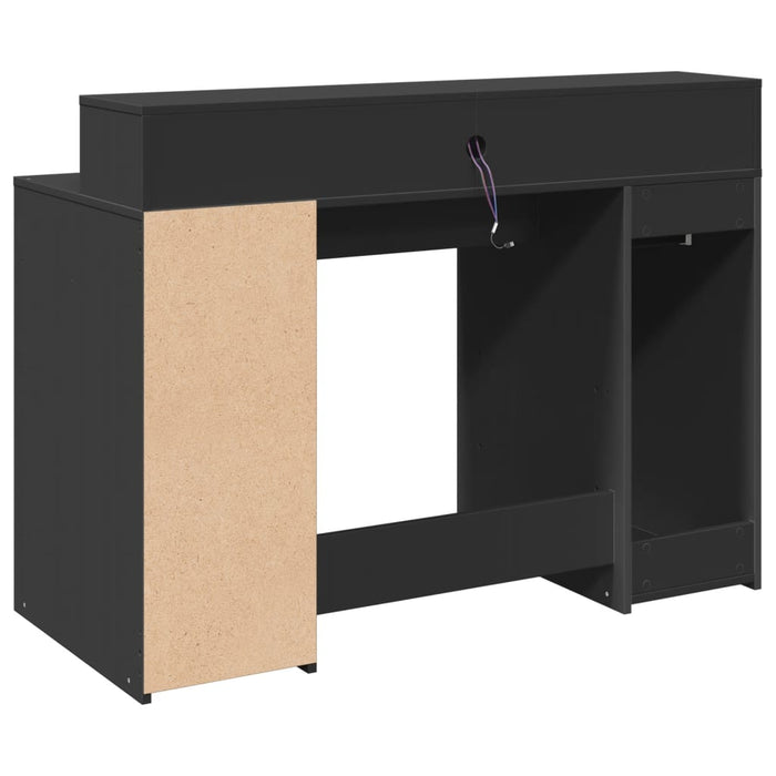 Birou cu lumini LED, negru, 120x55x91 cm, lemn prelucrat - WALTI WALTI