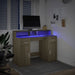Birou cu lumini LED stejar sonoma, 120x55x91 cm, lemn prelucrat - WALTI WALTI