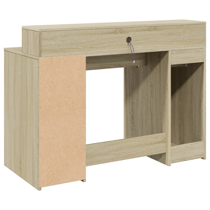 Birou cu lumini LED stejar sonoma, 120x55x91 cm, lemn prelucrat - WALTI WALTI