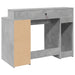 Birou cu lumini LED, gri beton, 120x55x91 cm, lemn prelucrat - WALTI WALTI
