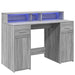 Birou cu lumini LED, gri sonoma, 120x55x91 cm, lemn prelucrat - WALTI WALTI