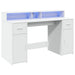 Birou cu lumini LED, alb, 140x55x91 cm, lemn prelucrat - WALTI WALTI