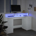 Birou cu lumini LED, alb, 140x55x91 cm, lemn prelucrat - WALTI WALTI
