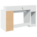 Birou cu lumini LED, alb, 140x55x91 cm, lemn prelucrat - WALTI WALTI