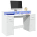 Birou cu lumini LED, alb, 140x55x91 cm, lemn prelucrat - WALTI WALTI