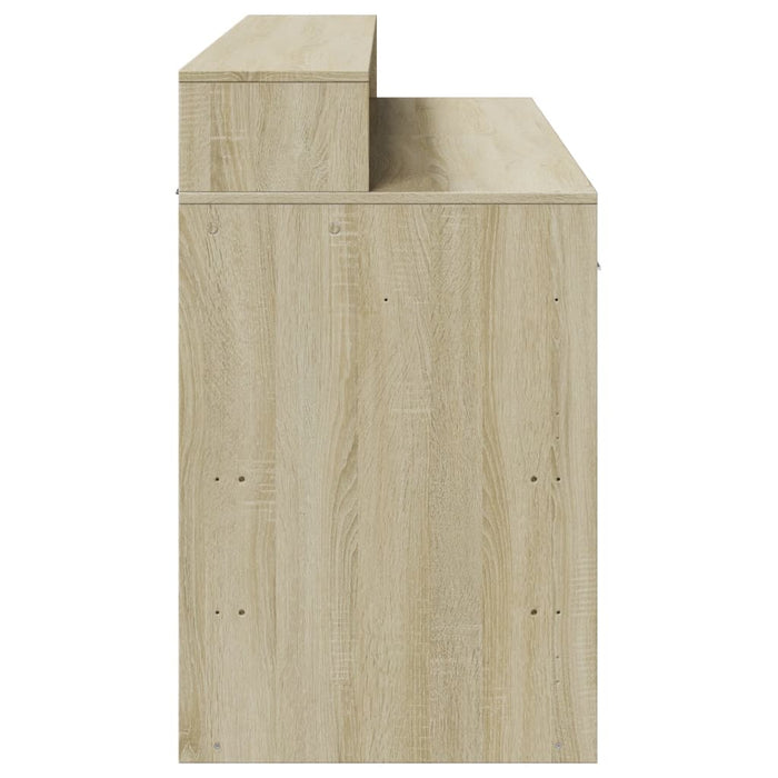 Birou cu lumini LED stejar sonoma, 140x55x91 cm, lemn prelucrat - WALTI WALTI