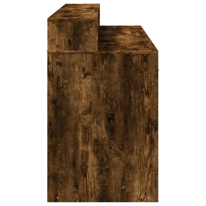 Birou cu lumini LED stejar fumuriu 140x55x91 cm lemn prelucrat - WALTI WALTI