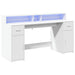 Birou cu lumini LED, alb, 160x55x91 cm, lemn prelucrat - WALTI WALTI