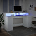 Birou cu lumini LED, alb, 160x55x91 cm, lemn prelucrat - WALTI WALTI