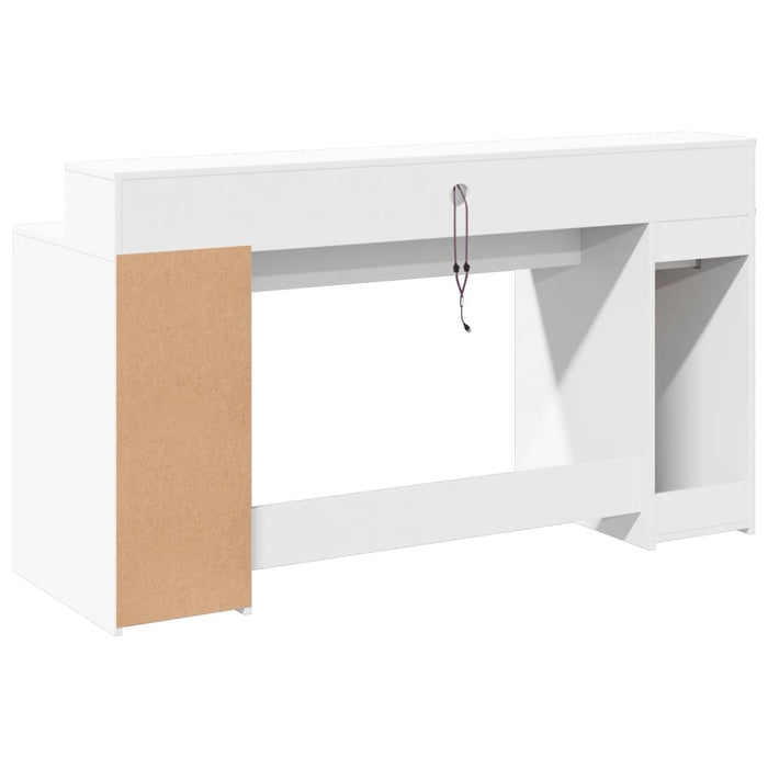 Birou cu lumini LED, alb, 160x55x91 cm, lemn prelucrat - WALTI WALTI