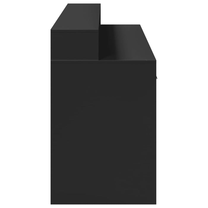 Birou cu lumini LED, negru, 160x55x91 cm, lemn prelucrat WALTI