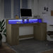 Birou cu lumini LED stejar sonoma, 160x55x91 cm, lemn prelucrat - WALTI WALTI