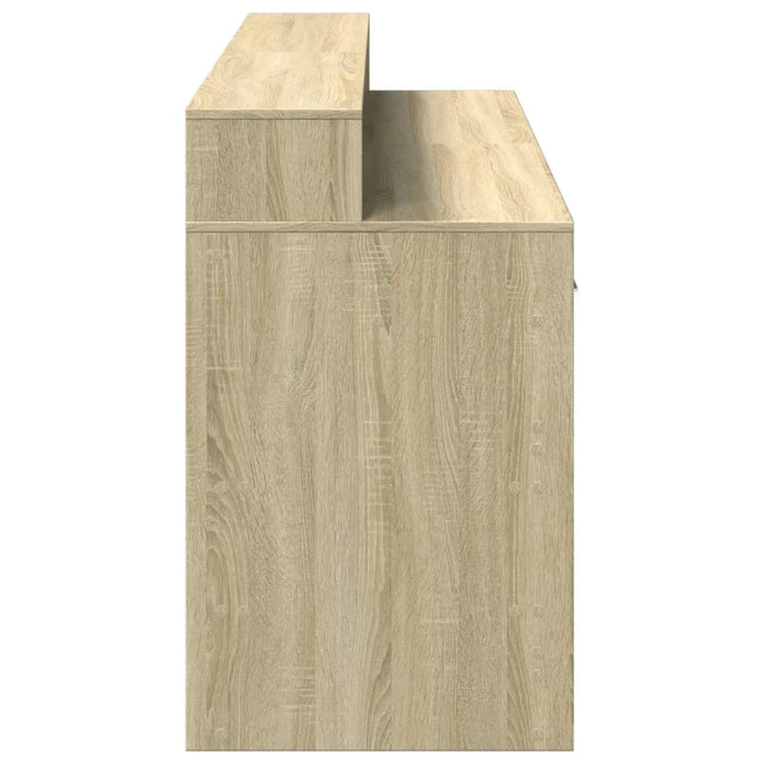 Birou cu lumini LED stejar sonoma, 160x55x91 cm, lemn prelucrat - WALTI WALTI