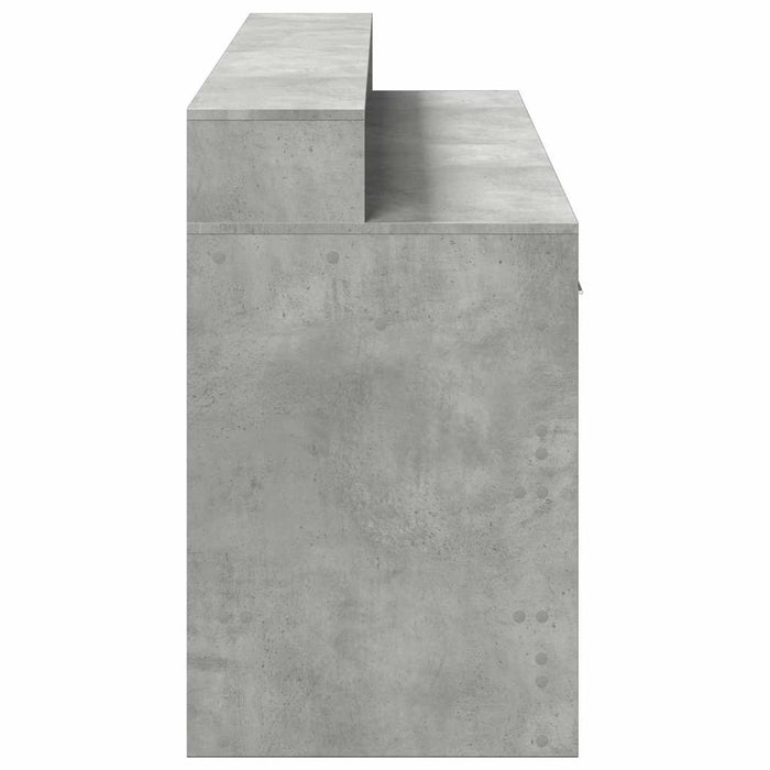 Birou cu lumini LED, gri beton, 160x55x91 cm, lemn prelucrat - WALTI WALTI