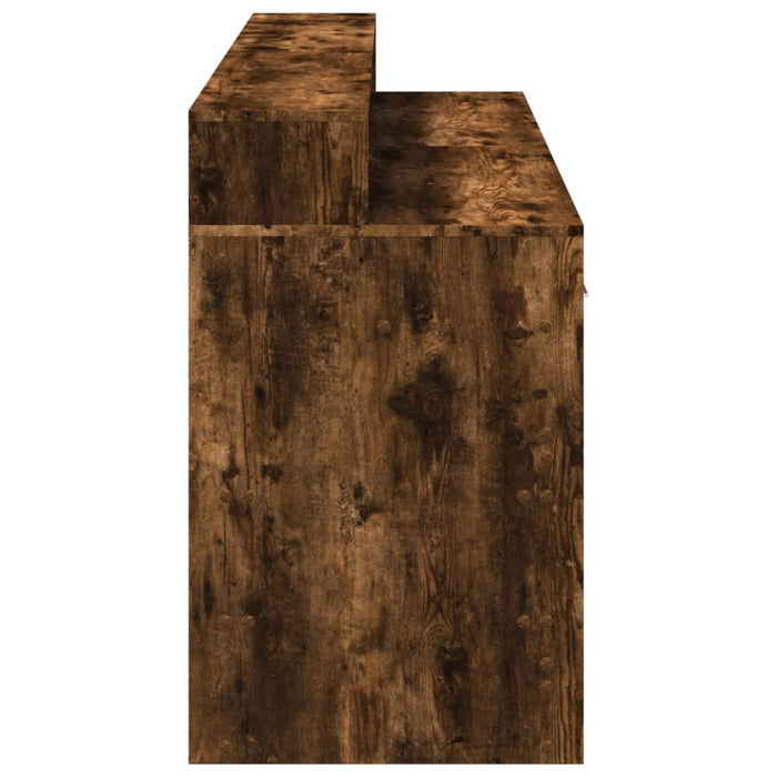 Birou cu lumini LED stejar fumuriu 160x55x91 cm lemn prelucrat - WALTI WALTI