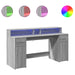 Birou cu lumini LED, gri sonoma, 160x55x91 cm, lemn prelucrat - WALTI WALTI