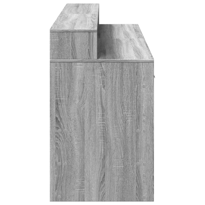 Birou cu lumini LED, gri sonoma, 160x55x91 cm, lemn prelucrat - WALTI WALTI
