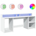 Birou cu lumini LED, alb, 200x55x91 cm, lemn prelucrat - WALTI WALTI