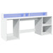 Birou cu lumini LED, alb, 200x55x91 cm, lemn prelucrat - WALTI WALTI