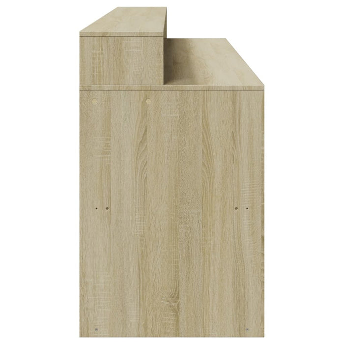 Birou cu lumini LED stejar sonoma, 200x55x91 cm, lemn prelucrat - WALTI WALTI