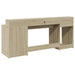 Birou cu lumini LED stejar sonoma, 200x55x91 cm, lemn prelucrat - WALTI WALTI
