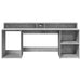 Birou cu lumini LED, gri beton, 200x55x91 cm, lemn prelucrat - WALTI WALTI