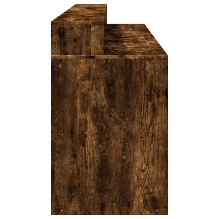 Birou cu lumini LED stejar fumuriu 200x55x91 cm lemn prelucrat - WALTI WALTI