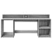 Birou cu lumini LED, gri sonoma, 200x55x91 cm, lemn prelucrat - WALTI WALTI