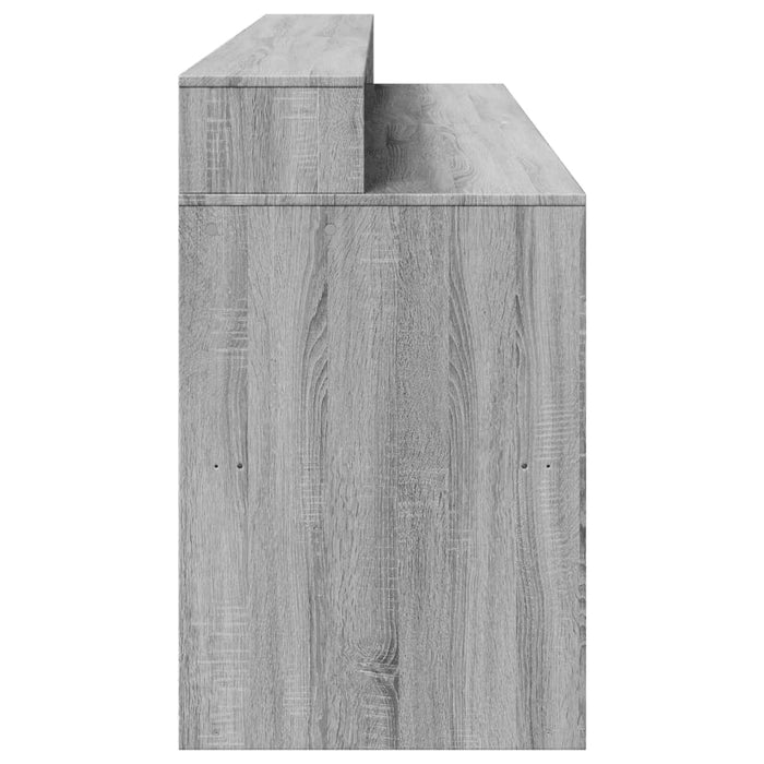 Birou cu lumini LED, gri sonoma, 200x55x91 cm, lemn prelucrat - WALTI WALTI