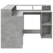 Birou cu lumini LED, gri beton, 130x130x91 cm, lemn prelucrat - WALTI WALTI